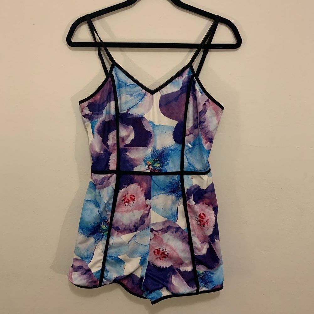 Eleanor Watercolor Floral Romper Playsuit, size M